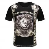 short sleeve t-shirt casual versace vintage floral homme summer lion